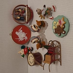Set of 9 Vintage 1986 Hallmark Keepsake Christmas Ornaments